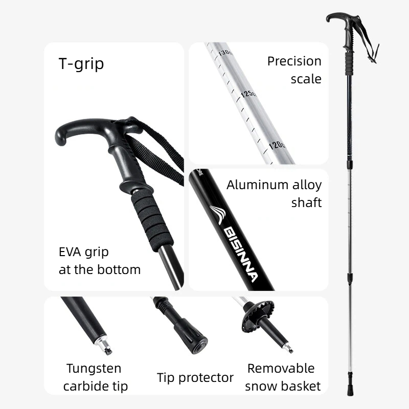 BISINNA 2PCS T Handle Walking  - огляд і ціна Trekking Pole Carbon